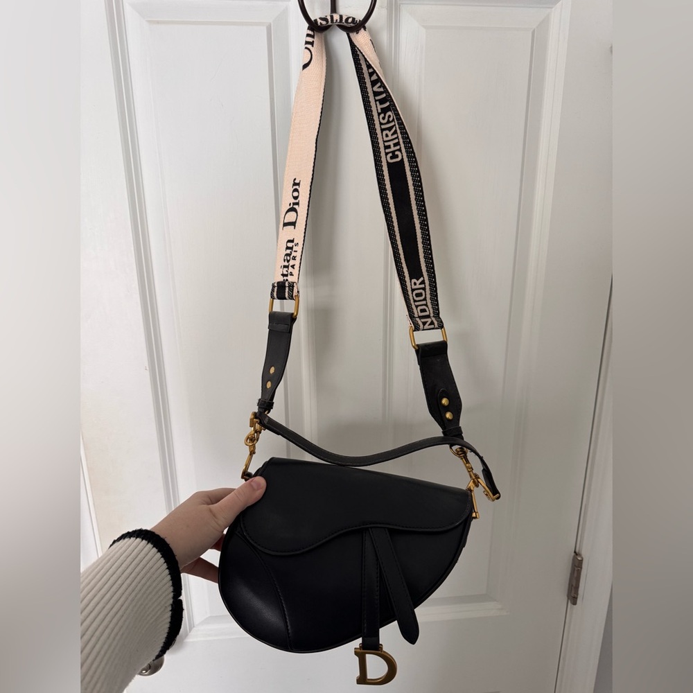 Dior Black Saddle Bag - Faux
